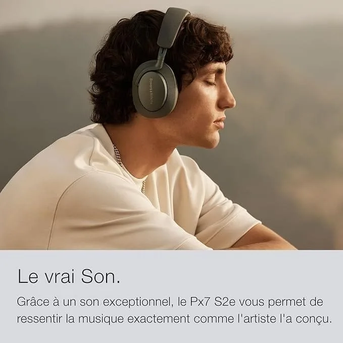 Bowers & Wilkins Px7 S2e Casque Supra-Auriculaire sans Fil, Réduction de Bruit