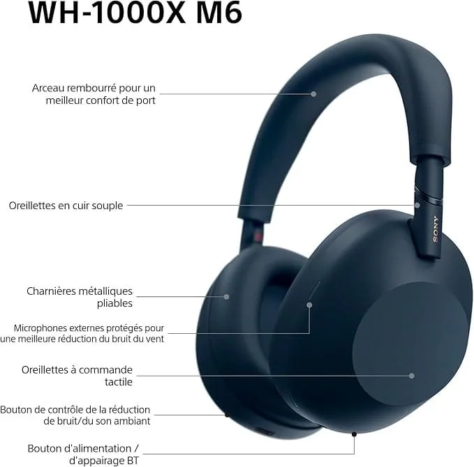 Sony WH-1000XM6 Casque sans-Fil Bluetooth à réduction de Bruit