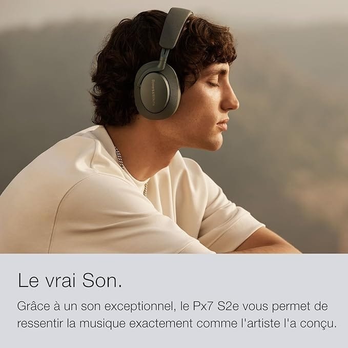 Bowers & Wilkins Px7 S2e Casque Supra-Auriculaire sans Fil, Réduction de Bruit