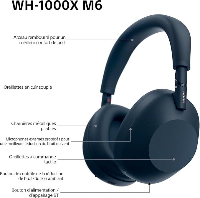 Sony WH-1000XM6 Casque sans-Fil Bluetooth à réduction de Bruit